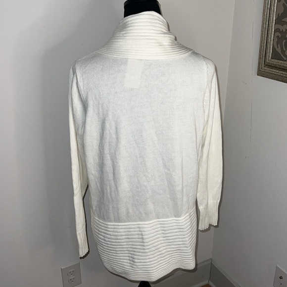 Chico’s Roxanne Rib Cocoon open cardigan sweater in Ecru Sz 2 / L new - Picture 4 of 9